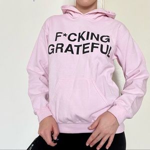 Ariana Grande Merch “F*cking Grateful” Pink Hoodie size S